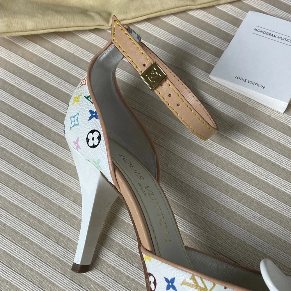 Louis Vuitton Murakami multicolor LV monogram Fleur print heels